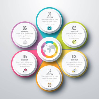 Vektör çizim infographics altı seçenekleri