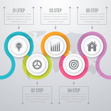 Vektör çizim infographics beş seçenekleri