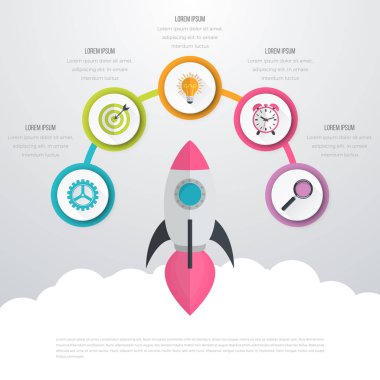 Vektör çizim infographics beş seçenekleri
