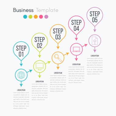 Vektör çizim infographics beş seçenekleri