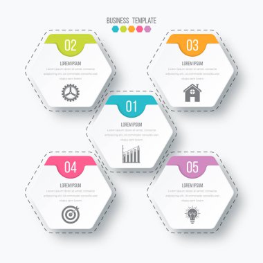 Vektör çizim infographics beş seçenekleri