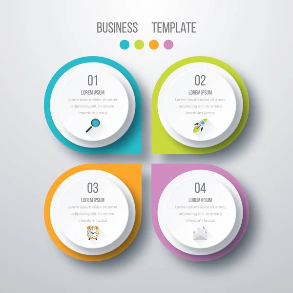 Illustration vectorielle infographie quatre options — Image vectorielle