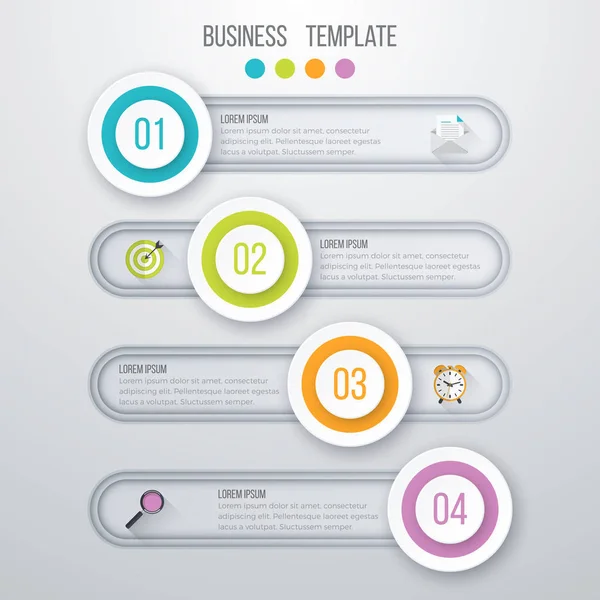 Infografías de ilustración vectorial cuatro opciones — Archivo Imágenes Vectoriales