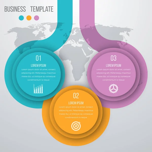 Infográficos de ilustração vetorial três opções — Vetor de Stock