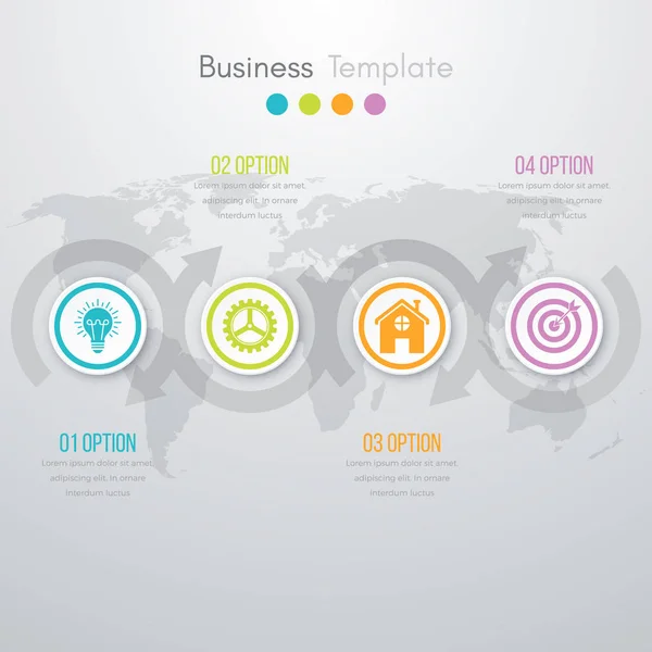 Infográficos de ilustração vetorial quatro opções — Vetor de Stock