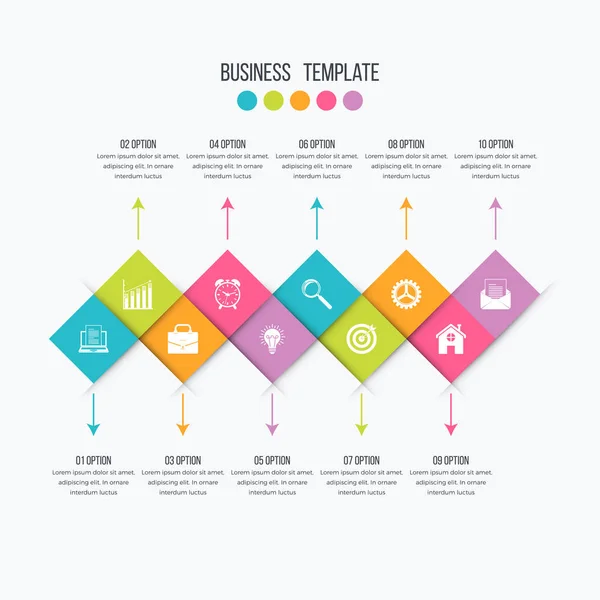 Vektor illustration infographics tio alternativ — Stock vektor