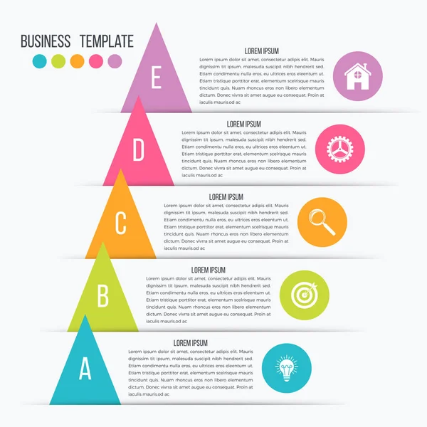 Illustrazione vettoriale infografica cinque opzioni — Vettoriale Stock