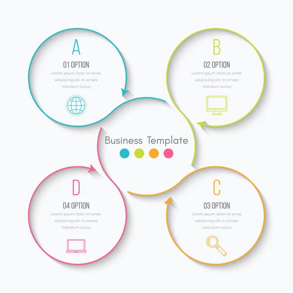 Illustrazione vettoriale infografica quattro opzioni — Vettoriale Stock