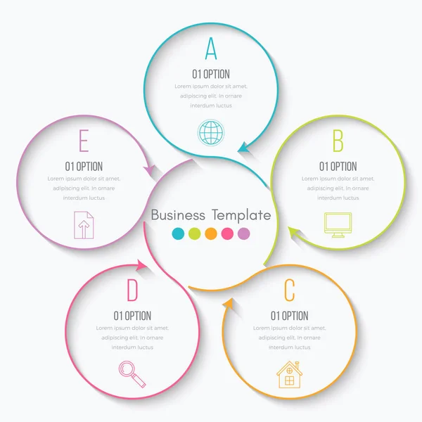 Vektor Illustration Infografik fünf Optionen — Stockvektor