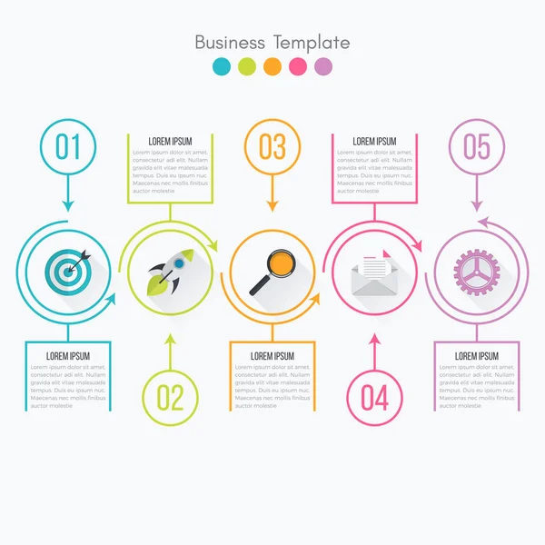 Vector εικονογράφηση infographics πέντε επιλογές — Διανυσματικό Αρχείο