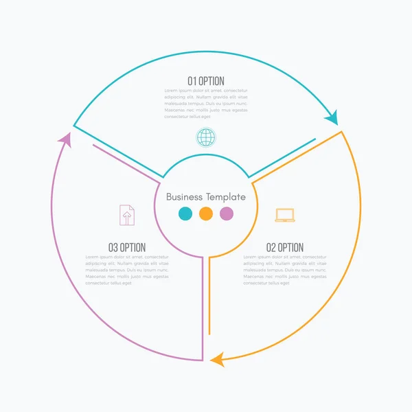 Illustration vectorielle infographie trois options — Image vectorielle