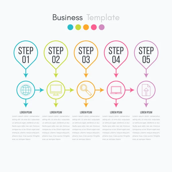 Vektoros illusztráció infographics öt lehetőség — Stock Vector