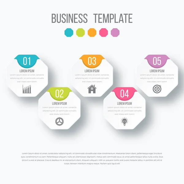 Illustrazione vettoriale infografica cinque opzioni — Vettoriale Stock