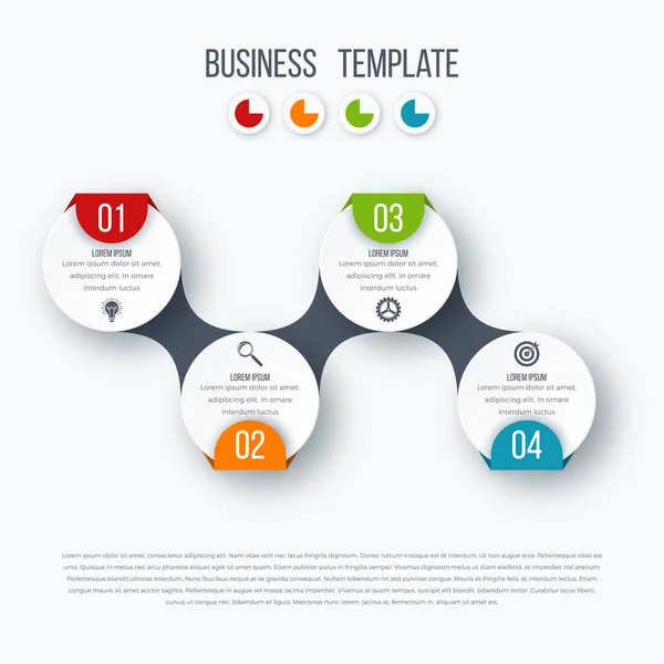 Infographics timeline template with circles — Stock Vector