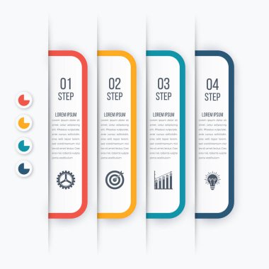 Modern infographics Şablon 4 seçenekleri ile.