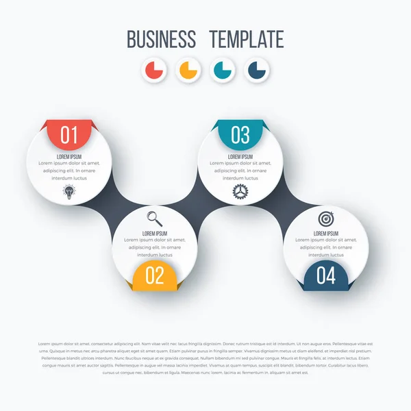 Infographics timeline template with circles — Stock Vector