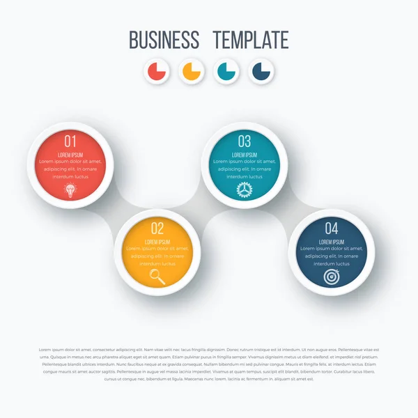 Infographics timeline template with circles — Stock Vector