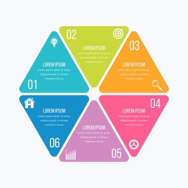 Vektör çizim infographics altı seçenekleri