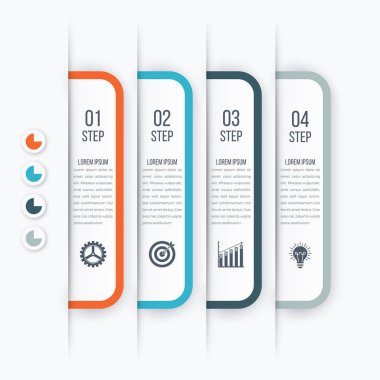 Modern infographics Şablon 4 seçenekleri ile.