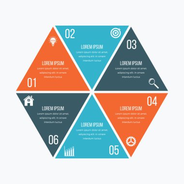 Vektör çizim infographics altı seçenekleri