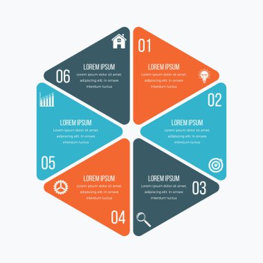 Vektör çizim infographics altı seçenekleri