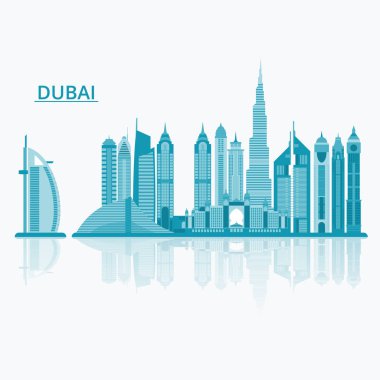 Dubai şehir vektör çizim