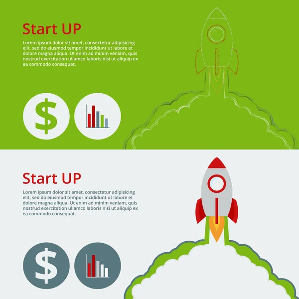 Ilustração vetorial de um projeto plano start up —  Vetores de Stock