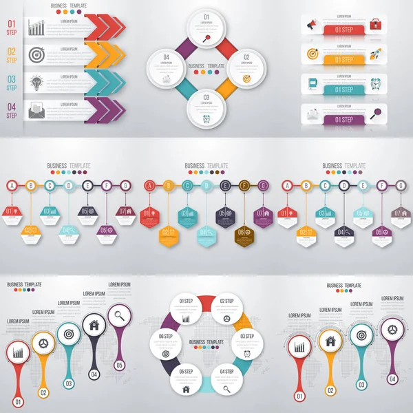 Conjunto com infográficos — Vetor de Stock