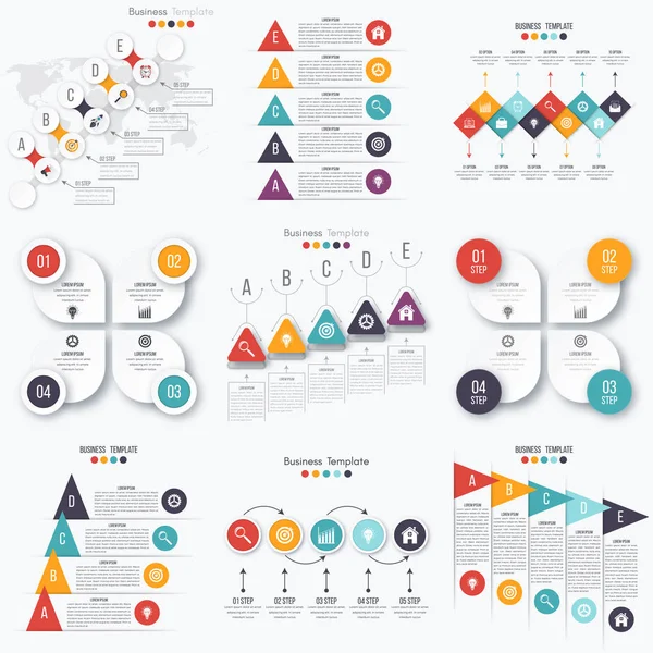 Set med infographics — Stock vektor