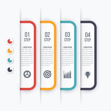 Modern infographics Şablon 4 seçenekleri ile.