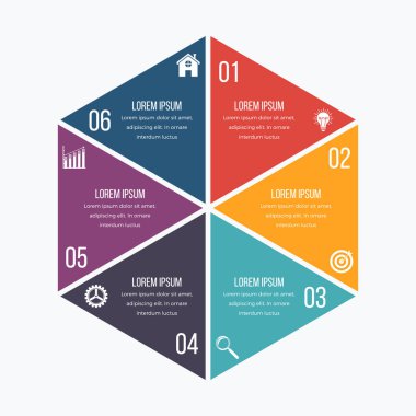 Vektör çizim infographics altı altıgenler