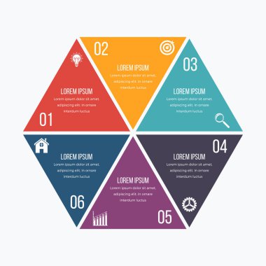 Vektör çizim infographics altı altıgenler