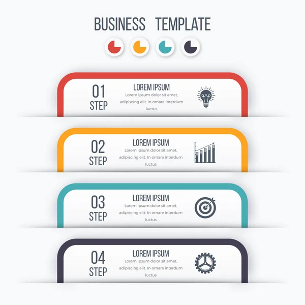 Plantilla de infografías moderna con 4 opciones . — Archivo Imágenes Vectoriales