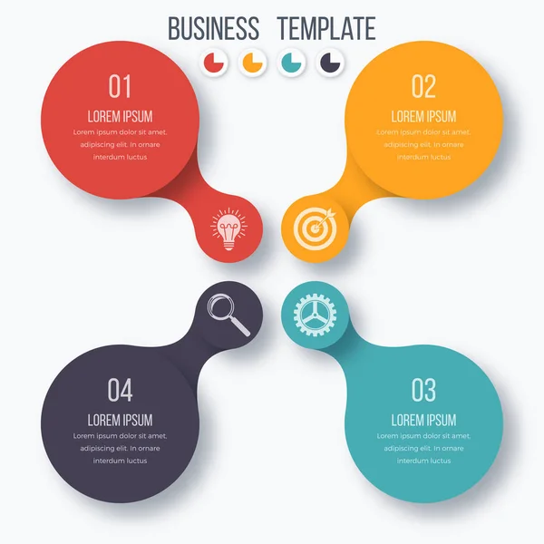 Infographics template four options with circle — Stock Vector