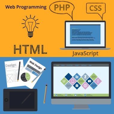 Vektör çizim banner web tasarımı