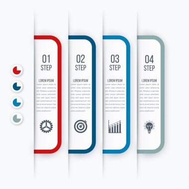 Modern infographics Şablon 4 seçenekleri ile.