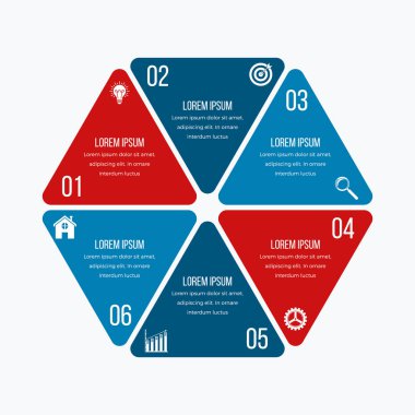 Vektör çizim infographics altı altıgenler