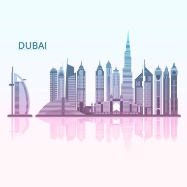 Dubai şehir vektör çizim
