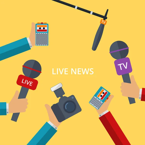 Ilustración vectorial de noticias en vivo — Vector de stock