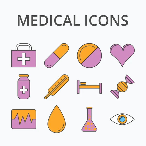 Набор значков медицины — стоковый вектор