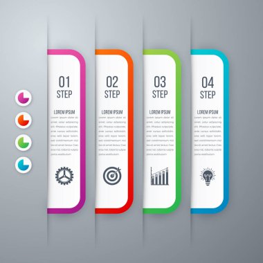 Modern infographics Şablon 4 seçenekleri ile.