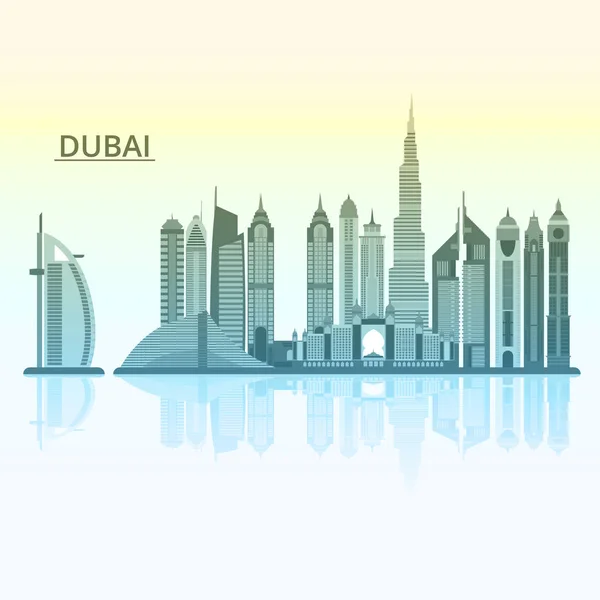 Vector Εικονογράφηση της πόλης Ντουμπάι — Διανυσματικό Αρχείο