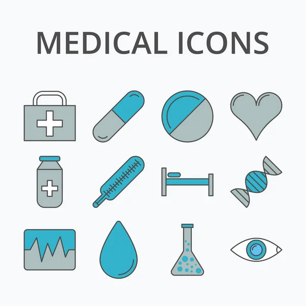 Zestaw ikon medycyny — Wektor stockowy