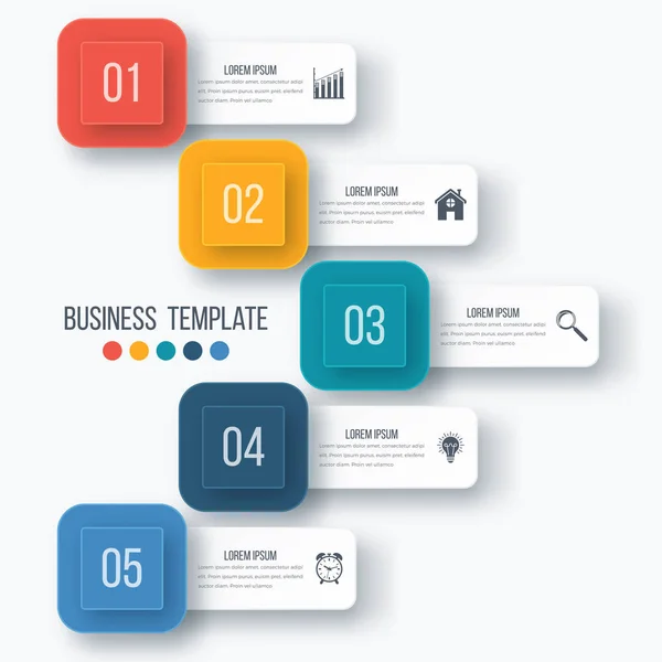 Illustration vectorielle infographie cinq options — Image vectorielle