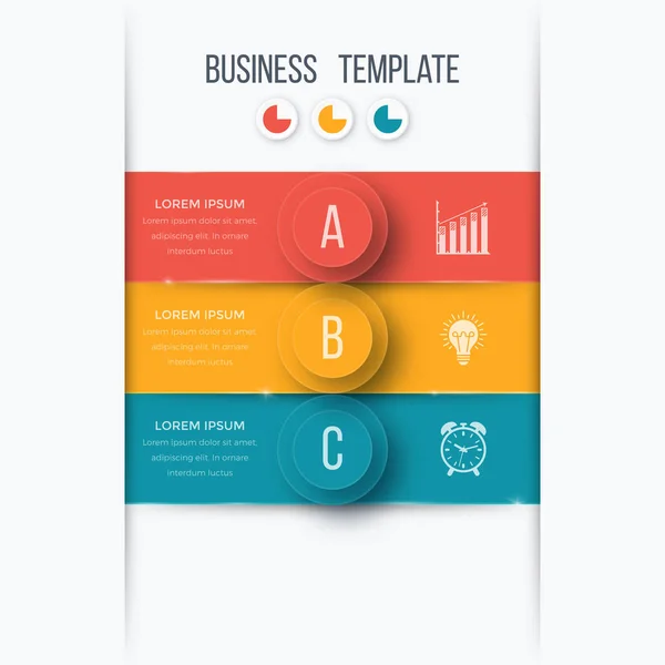 Infographics template 3 options with circle — Stock Vector