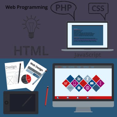 Vektör çizim banner web tasarımı