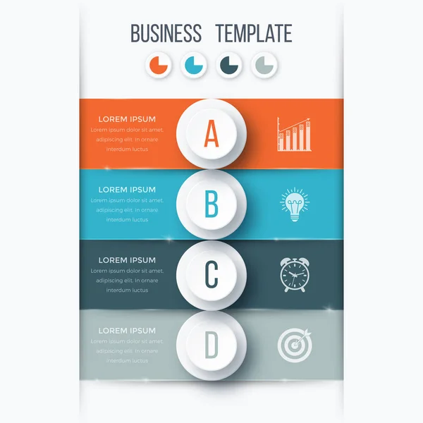 Infographics template four options with circle — Stock Vector