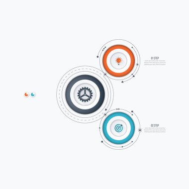 Infographics Şablon 2 daire seçenekleriyle