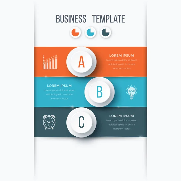 Modèle d'infographie 3 options avec cercle — Image vectorielle