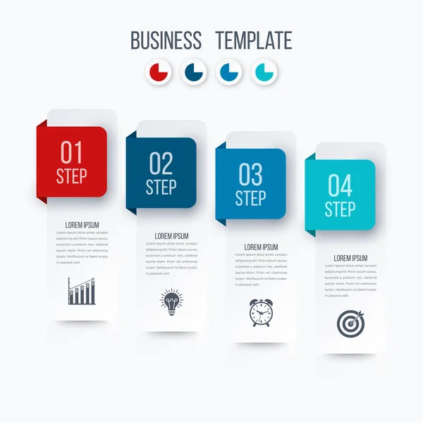 Illustration vectorielle infographie quatre options — Image vectorielle